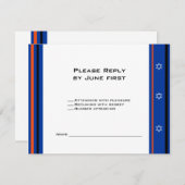 スポーツのMetsの野球のバーの（ユダヤ教の）バル・ミツバーRSVPカード 出欠カード (正面/裏面)