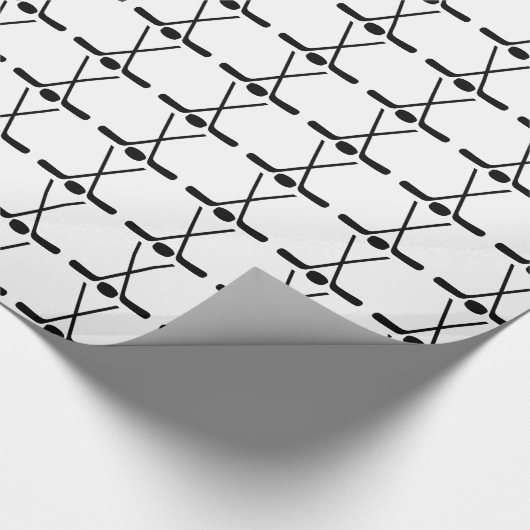 スポーツはアイスホッケー用スティックのパックの包装紙を交差させました ラッピングペーパー (角)