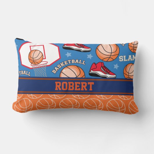スポーツは一流のバスケットボールファンのおもしろいパターンを個人化します ランバークッション (正面)