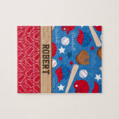 スポーツは一流の野球ファンのおもしろいパターンを個人化します ジグソーパズル (横)