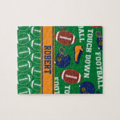 スポーツは子供のためのフットボールパターンを個人化します ジグソーパズル (横)