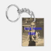スポーツは私のライフカスタムの写真と文字の記念品 キーホルダー (正面左)