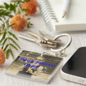 スポーツは私のライフカスタムの写真と文字の記念品 キーホルダー (正面右)