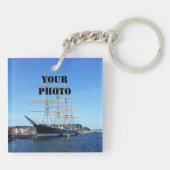 スポーツは私のライフカスタムの写真と文字の記念品 キーホルダー (裏面)