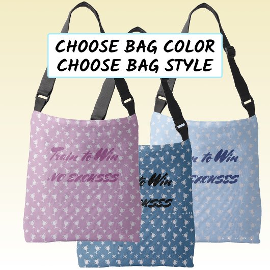 スポーツやる気を起こさせるトロフィーカスタム文字ブルー クロスボディバッグ