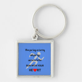 スポーツやる気を起こさせるランナー引用文ブライトブルー キーホルダー