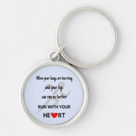 スポーツやる気を起こさせるランナー引用文ブルー キーホルダー
