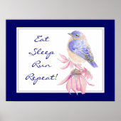 スポーツやる気を起こさせる引用文ブルーバードガーデン ポスター (正面)