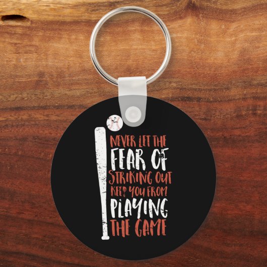 スポーツやる気を起こさせる感動的引用文野球 キーホルダー (正面)