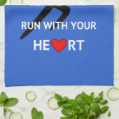 スポーツやる気を起こさせる走引用文ブルー キッチンタオル (折り畳み)