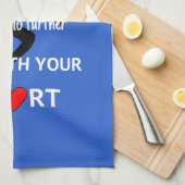 スポーツやる気を起こさせる走引用文ブルー キッチンタオル (四つ折り)