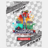 スポーツよくはしゃぐカー毛布フォーミュラ1男の子のプレゼント フリースブランケット (正面)