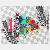 スポーツよくはしゃぐカー毛布フォーミュラ1男の子のプレゼント フリースブランケット (正面(横))