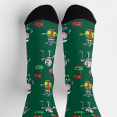 スポーツよくはしゃぐ愛好家のためのゴルフキャラクター ソックス (上部)