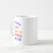 スポーツをサポートし、バスケットボールスポーツをする コーヒーマグカップ (正面左)