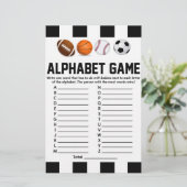 スポーツをテーマにしたアルファベビーシャワーゲーム 便箋 (スタンド正面)