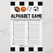 スポーツをテーマにしたアルファベビーシャワーゲーム 便箋 (正面)