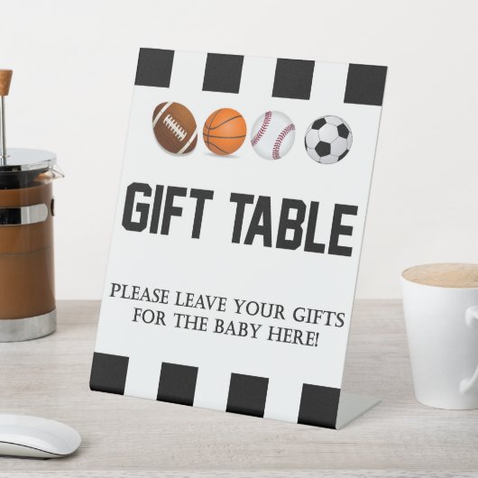 スポーツをテーマにしたギフトテーブル台座看板 台座サイン (インサイチュ)