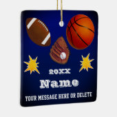 スポーツをテーマにしたクリスマスオーナメント、カスタマイズ可能 セラミックオーナメント (右)