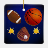 スポーツをテーマにしたクリスマスオーナメント、カスタマイズ可能 セラミックオーナメント (裏面)