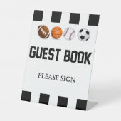スポーツをテーマにしたゲストブックテーブル台座看板 台座サイン (正面)