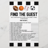 スポーツをテーマにしたゲスト赤ちゃんシャワーゲームを見つける 便箋 (正面)