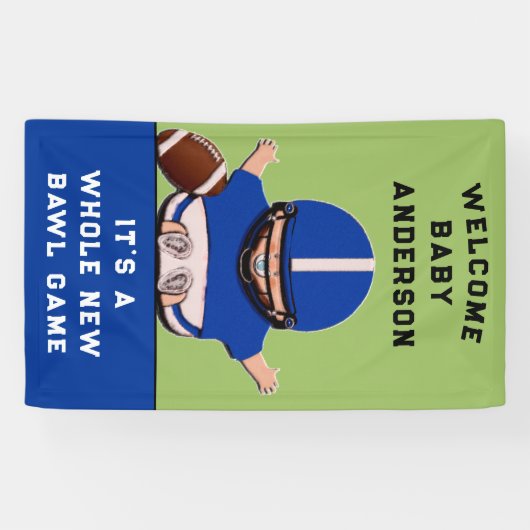 スポーツをテーマにしたサッカーベビーシャワー 横断幕 (横)