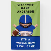 スポーツをテーマにしたサッカーベビーシャワー 横断幕 (縦)