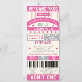 スポーツをテーマにしたチケットの誕生日招待状 招待状