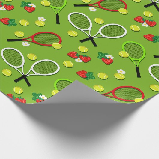 スポーツをテーマにしたテニスプレーヤー誕生日 ラッピングペーパー (角)