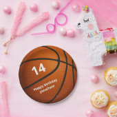 スポーツをテーマにしたバスケットボールの誕生日パーティー ペーパープレート (パーティー)