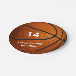 スポーツをテーマにしたバスケットボールの誕生日パーティー ペーパープレート