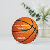 スポーツをテーマにしたバスケットボールの誕生日パーティー 案内状 (スタンド正面)