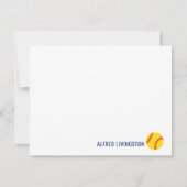 スポーツをテーマにしたパーソナライズされたソフトボールのノテカード サンキューカード (正面)