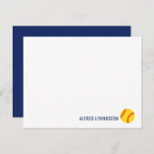 スポーツをテーマにしたパーソナライズされたソフトボールのノテカード サンキューカード (正面/裏面)