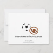 スポーツをテーマにしたパーティの招待状 招待状 (裏面)