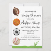 スポーツをテーマにしたベビーシャワー招待状 招待状 (正面)