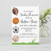 スポーツをテーマにしたベビーシャワー招待状 招待状 (スタンド正面)