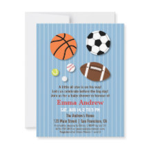 スポーツをテーマにしたベビーシャワー招待状
