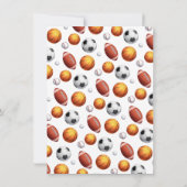 スポーツをテーマにしたボール1st誕生日パーティの招待状 招待状 (裏面)