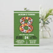 スポーツをテーマにしたボール8thバースデーパーティーへの招待 招待状 (スタンド正面)