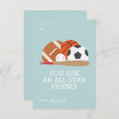 スポーツをテーマにした子ども教室バレンタイン 招待状 (正面/裏面)