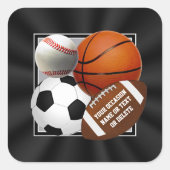 スポーツをテーマにした日用品・封筒などのシール スクエアシール (正面)