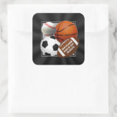 スポーツをテーマにした日用品・封筒などのシール スクエアシール (バッグ)