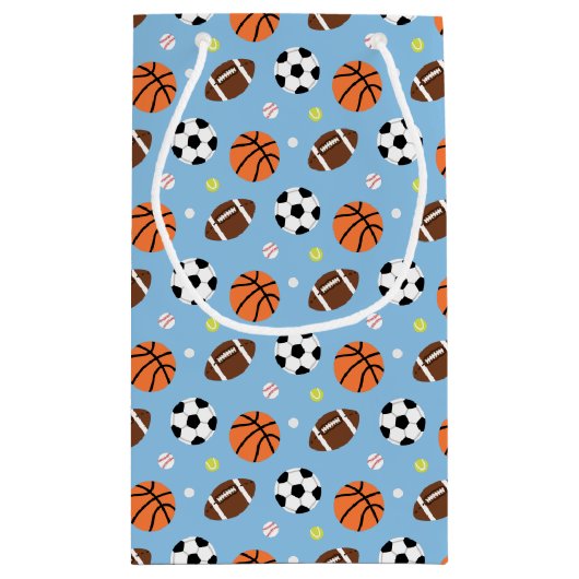 スポーツをテーマにした男の子の誕生日パーティー用品 スモールペーパーバッグ (裏面)
