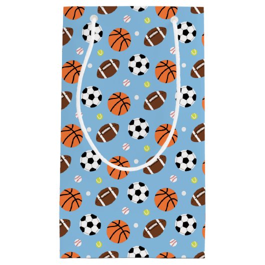 スポーツをテーマにした男の子の誕生日パーティー用品 スモールペーパーバッグ (正面)