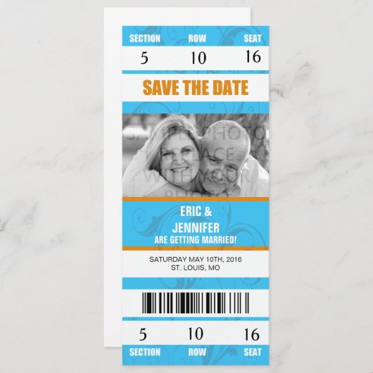 スポーツをテーマにした結婚式招待状/日付の保存 招待状 (正面/裏面)