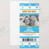 スポーツをテーマにした結婚式招待状/ Save the Date 招待状 (正面/裏面)