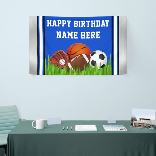 スポーツをテーマにした誕生日の装飾、スポーツ 横断幕 (トレードショー)
