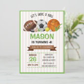 スポーツをテーマにした誕生日パーティー招待状 招待状 (スタンド正面)